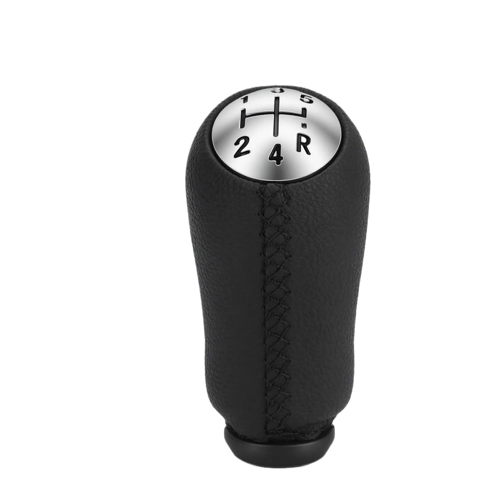 tusgt Knob Manual for Captur 1 I MK1 2013 – 2019 5 Speed Manual Shifter Switch Lever Leather with Black/White/Red Stitching(Black Stitching)