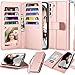 Njjex Galaxy S22 Plus Case, For Samsung Galaxy S22 Plus Wallet Case, [9 Card Slots] PU Leather Credit Holder Folio Flip [Detachable] Kickstand Magnetic Phone Cover & Lanyard for Samsung S22+ Rose Gold