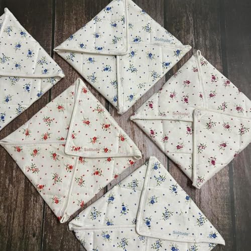 Image of Solitdue Set of 2 Floral Print Roti Chapati Cover | 100% Cotton Traditional Roti Rumals to Keep Roti /Chapati Fresh | Tortilla Covers for Kitchen