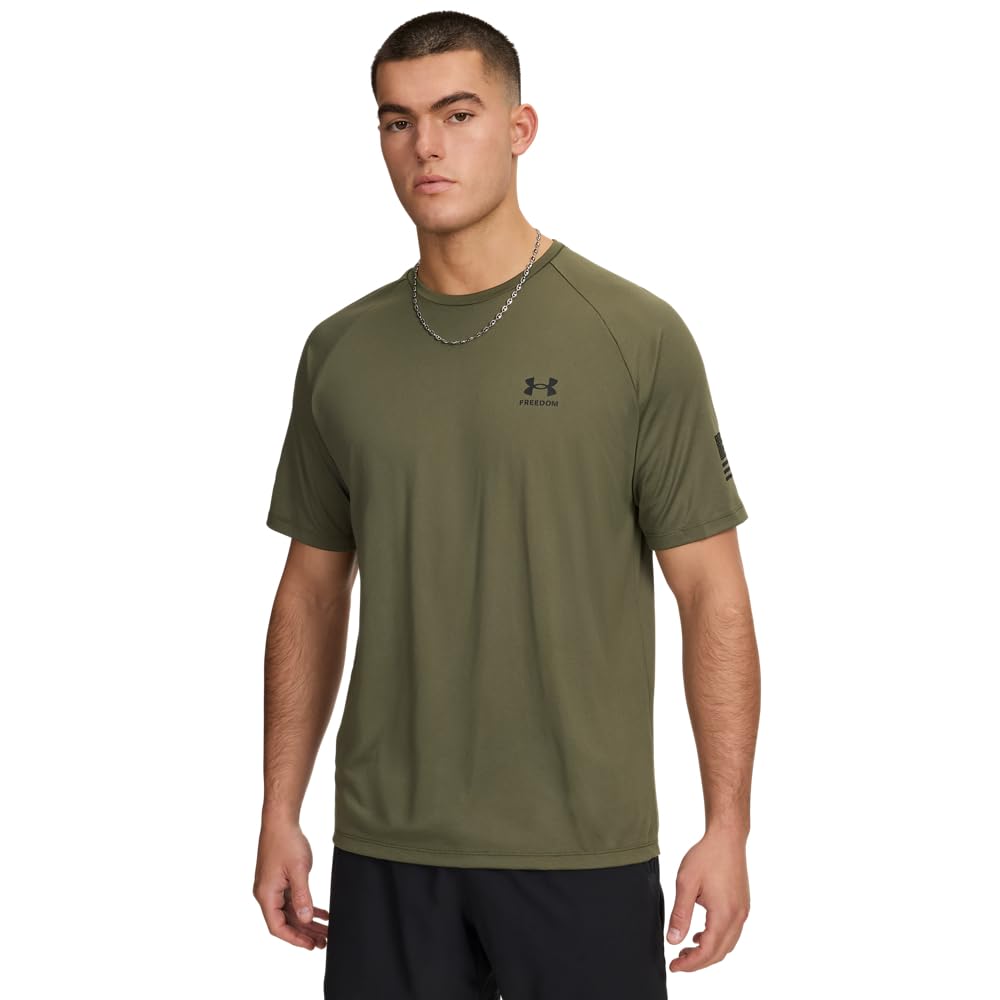 Under Armour Men's (390) Marine Od Green / / Black Underarmour'sfreedomtechshortsleevetshirt, ,4Xl/Tall