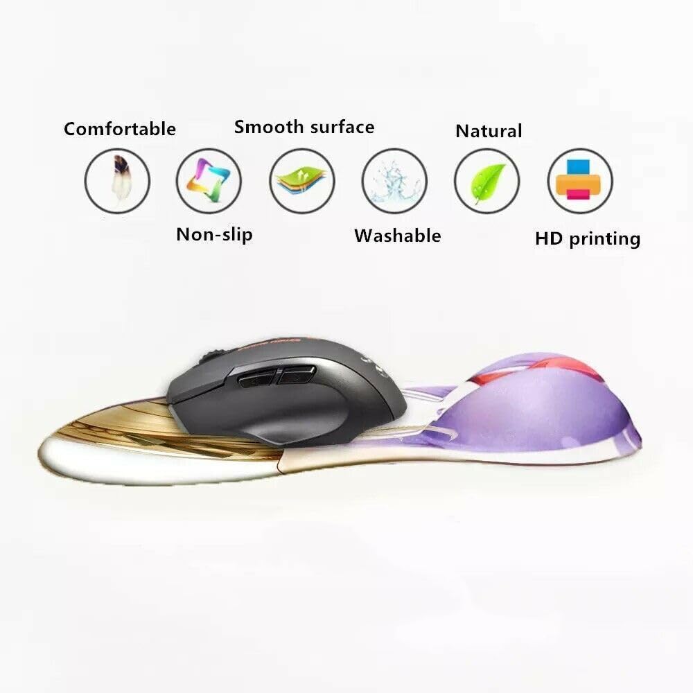 Tappetino Per Mouse 3D Con Seni In Silicone E Poggiapolsi - Design Yoruichi Shihoin, 22x27x3 Cm - 3