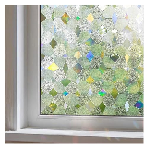 Película de privacidad for Ventana, Adhesivos estáticos Vinilo 3D, Pegatinas, película arcoíris for Puerta Vidrio, Control Calor, Anti para Ventana(3D-007,55x100cm)