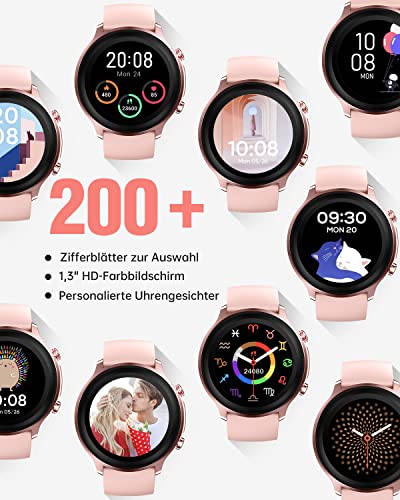 Smartwatch Damen, Loddery Smart Watch Damenuhr mit 1,3" HD-Farbbildschirm, Fitnessuhr Damen mit Überwachung von SpO2, Herzfrequenz, Schlaf, Stress usw. 5ATM Wasserdicht Sportuhr für iOS Android - Image 6
