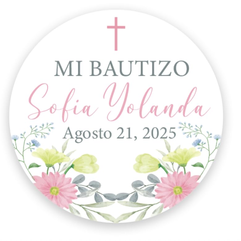 Bautizo Stickers 40 ct. Bautizo Stickers Labels - Thank You Bautizo Stickers - Personalized Bautizo Stickers -Customized Bautizo Stickers - Baptism