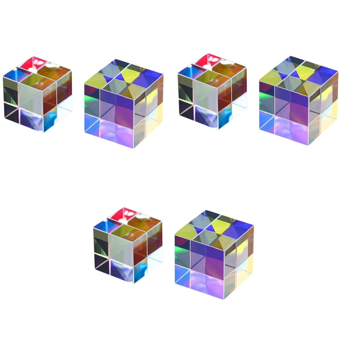 iplusmile 6 Piezas prisma experimentos fotografia cube decoración colorida pirámide óptica photography prism instrumento óptico de enseñanza de la física apoyo de enseñanza Espejo