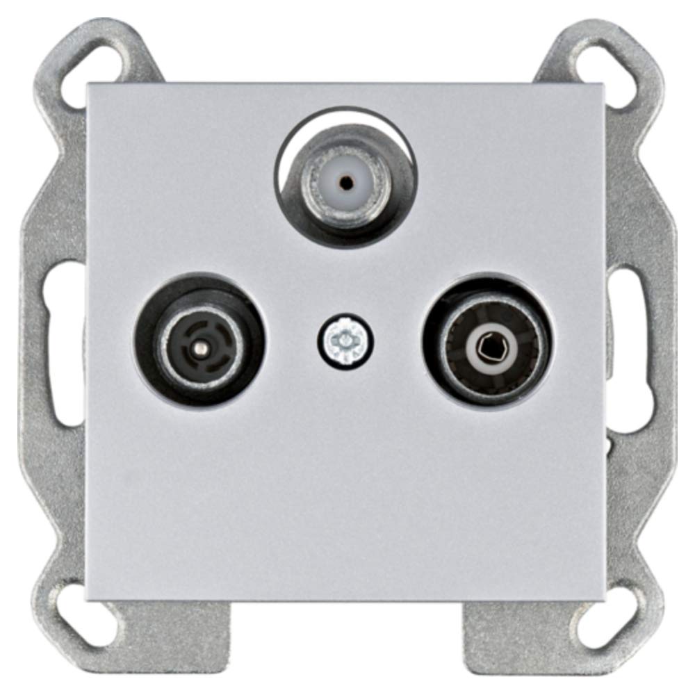 RTV-SAT Durchgangsdose Serie Lumina (WL3122) silber
