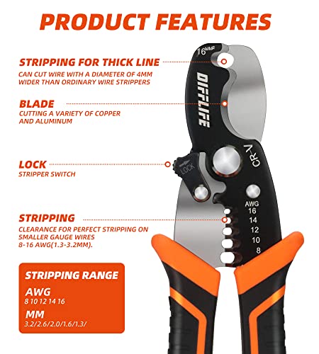 Difflife Multi Tool, Wire Stripper, Wire Cutters, Crimper Tool , Multi-Purpose Electrician Tool Is 7-Inch Long Multifunctional Scissors #TOP2