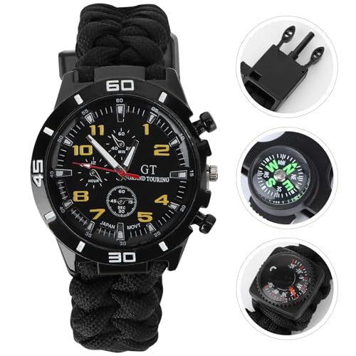 Reloj de montañismo Alasum con correa paracord de alta resistencia y termómetro 6