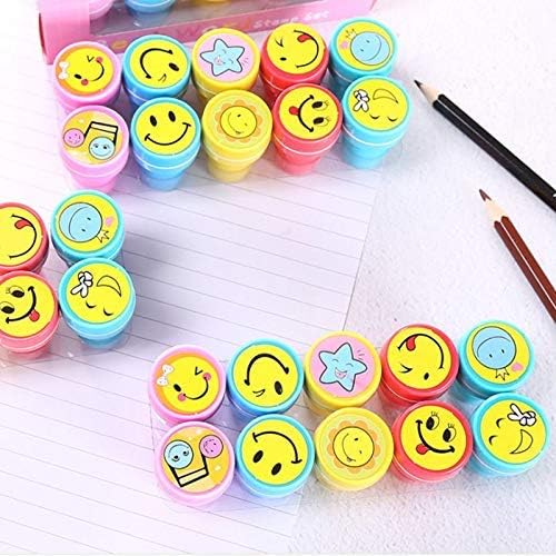 INFInxt Emoji Stamps Art & Craft DIY School Supplies for Kids Set of 10 (Emoji)