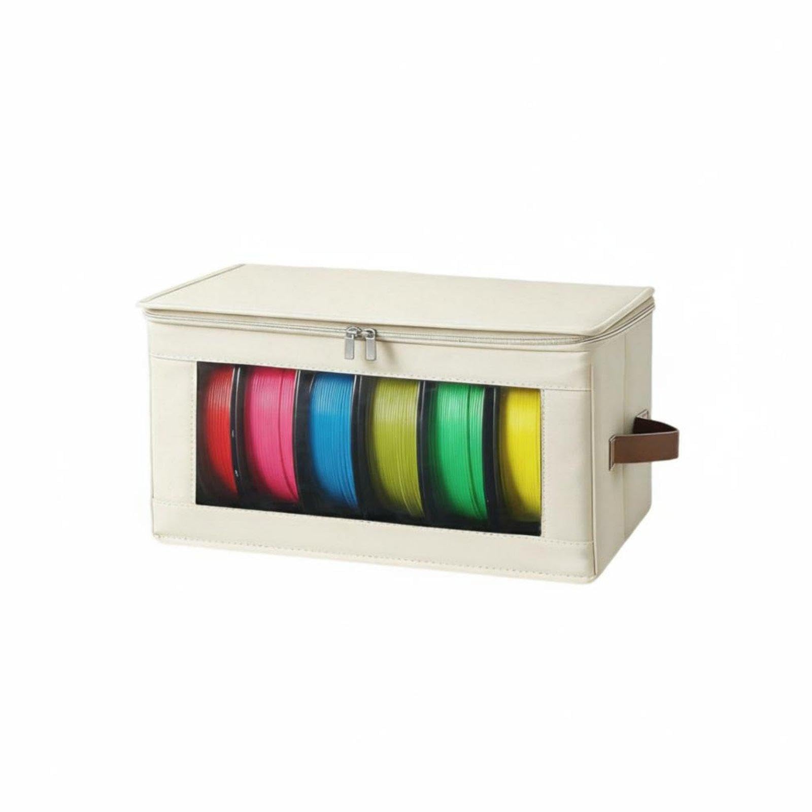 3D Printer Filament Storage Box Holds 6 Rolls 3D Printer Filament Box Oxford Cloth for Makers, Workshop, Studio, Garage Off-White Oxford Cloth 1 Pack-picture-13
