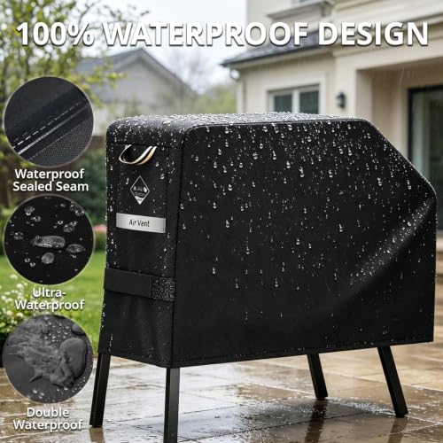 Image of PasWith Griddle Cover for Blackstone 22 inch with Hood & Stand[Upgraded-Encrypted 900D Fabric] Waterproof UV & Fade Resistant Griddle Cover for Blackstone 17 and 22 inch Grill with Straps & Air Vents