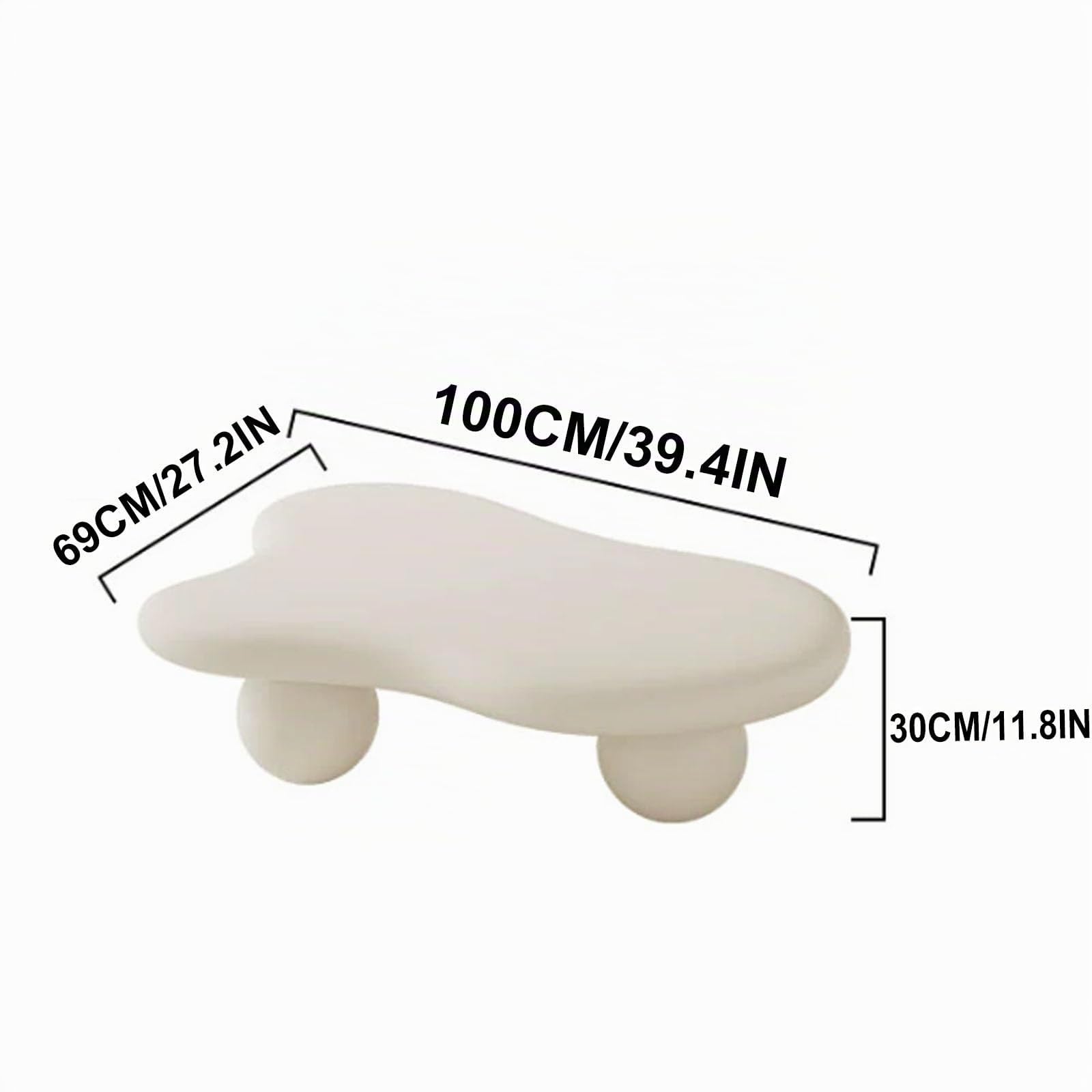 Moderna mesa de centro irregular de dibujos animados, diseño minimalista de tres patas de nube para sala de estar, muebles de interior elegantes, perfectos para niños y adultos