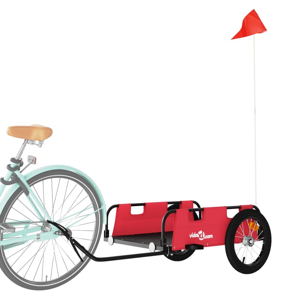 Remolque de transporte para bicicleta con tela Oxford y marco de hierro resistente, remolque para bicicletas de transporte de equipaje, 122 x 53 x 33 cm