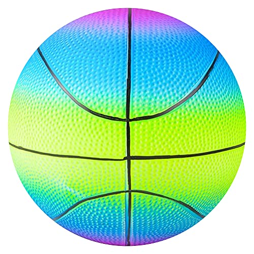 ArtCreativity Rainbow Basketball for Kids, Bouncy 9” Rubber Kick Ball for Backyard, Park, and Beach Outdoor Fun, Beautiful Rainbow Colors, Durable Outside Play Toys for Boys and Girls - Sold Deflated