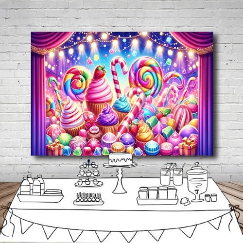 Fondo Candyland 8x6FT Vinilo para Fiesta Dulce miniatura 5