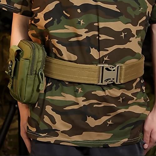Image of Kraptick Multi-Purpose Water Resistant Waist Bag with Dual Compartment, Waist Bag Mobile Phone Holder, Waist Pack for Men, Women Camping Hiking Pouch (CP Camouflage & Army Green) (Combo of 2)