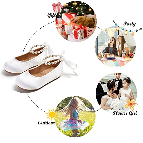 Image of Felix & Flora Girls Toddler Little Ballet Shoes - Flower Girls Mary Jane Flats Dress Shoes Party Wedding