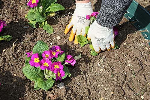 Beybi 3 Pair Gardening Gloves Women/Men, 4 Mil Multi-Purpose Nitrile Coated Outdoor Working Gloves, Yard Safety Grip Gloves #TOP2