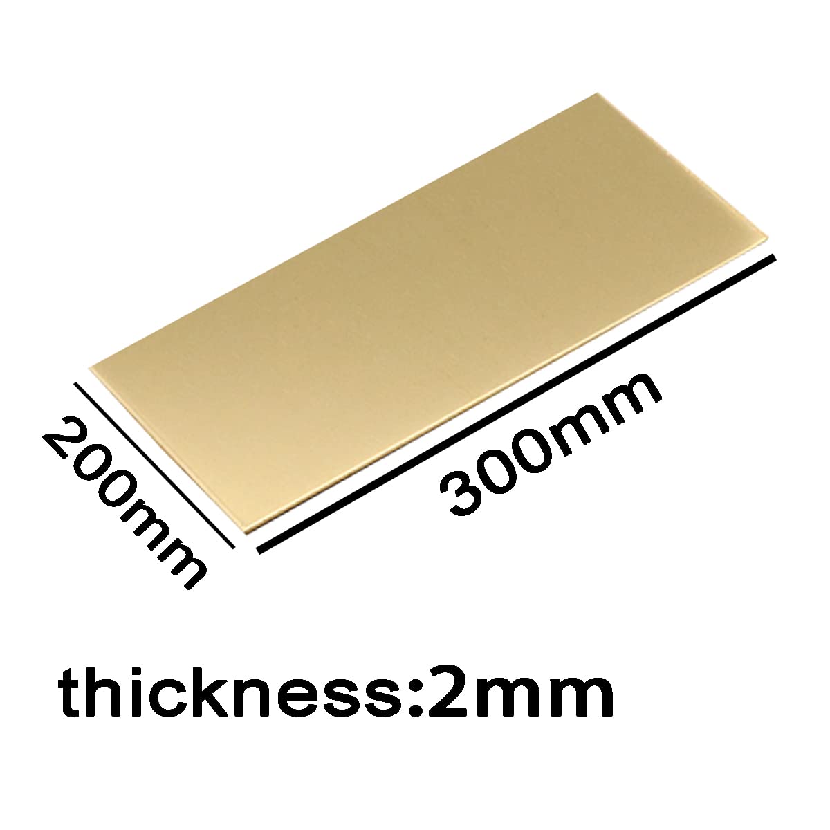 Messingblech zum Gravieren, H62 Messingblech, 2 mm dick, mehrere Größen for Bastelarbeiten, Heimwerker, Hobbys, Dekoration, 2er- oder 3er-Packung | 2mm*200mm*300mm