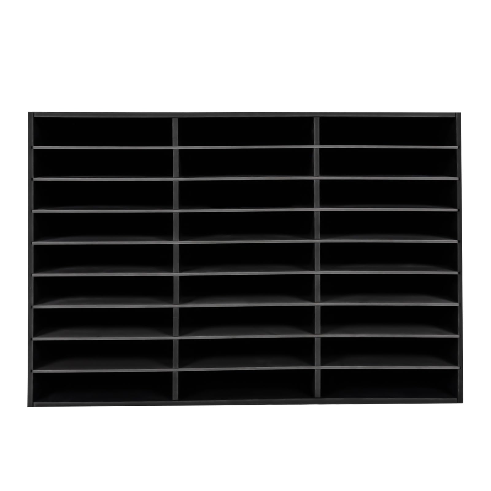 Organisateur de document de bureau, trieur de fichiers pour courrier, papiers, boîte aux lettres, école, salle de classe, 27 compartiments pour la maison, l'école, le bureau, noir