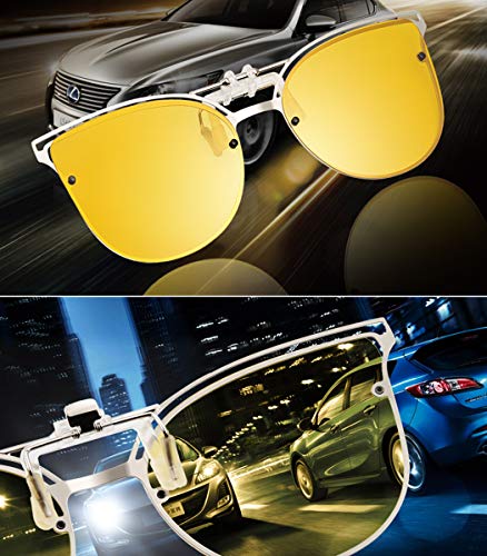 Polarized Clip on Sunglasses over Prescription Glasses Anti-Glare UV Protection Cat Eye Flip up Clip-on Eyeglasses2
