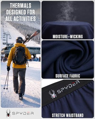 Spyder Men's Fleece Lined Thermal Underwear Set