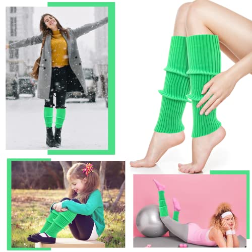 Image of ONUPGO Leg Warmers for Women 80s Party Accessories 80s Neon Knit Ribbed Leg Warmers Girls Junior Winter Leg Warmers Socks
