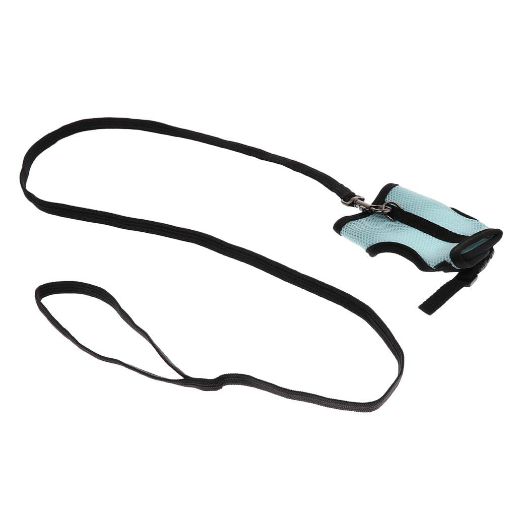 Verstellbares, Atmungsaktives Kaninchengeschirr mit Leine für Kaninchen, Katzen Und Andere Kleintiere, Blau, L