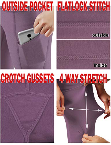 image for ODODOS Women's High Waist Yoga Pants with Pockets,Tummy Control,Workou