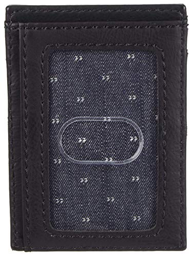 Levi's Men's Leather Minimalist Wallet - Front Pocket Card Case RFID Slim Thin