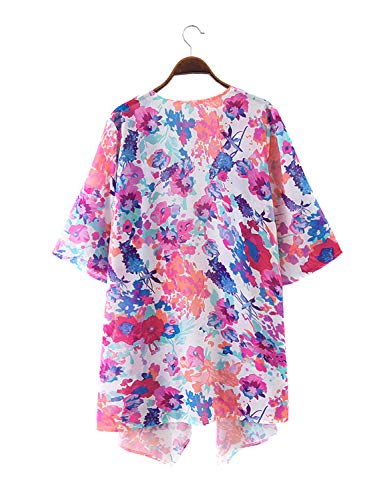 Image of Chunoy Women Short Sleeve Chiffon Kimono Beach Swimsuit Cover Up