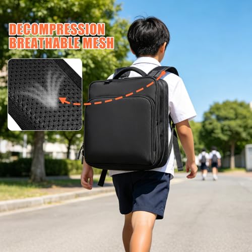 Image of LLi Cufite Zippered Binder Bag,3 Ring Binder with Multi-Pocket - 500 Sheet Capacity, Up to 14 inch Laptop and Tablet, Detachable Backpack Straps & Shoulder Use for School and Offices(Black)