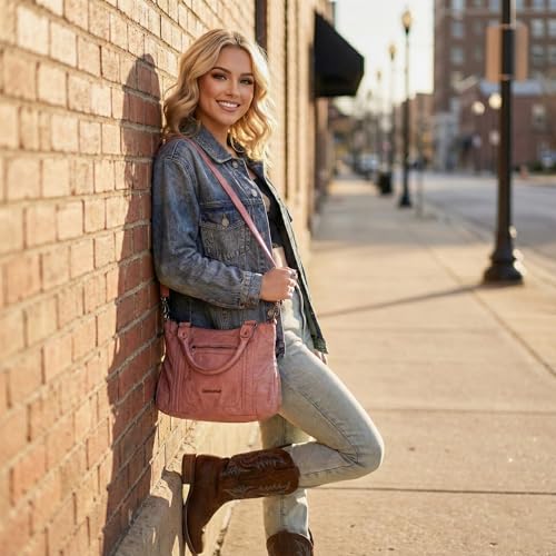 Image of Y2K Purses Hobo Bags for Women Roomy Washed Leather Handbags with Crossbody Strap