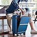 Hanke 20 Inch Carry On Luggage Airline Approved Hard Shell Suitcases with Wheels & Front Pocket Travel Luggage Lightweight Carry On Suitcase for Travel Rolling Luggage(Blue)