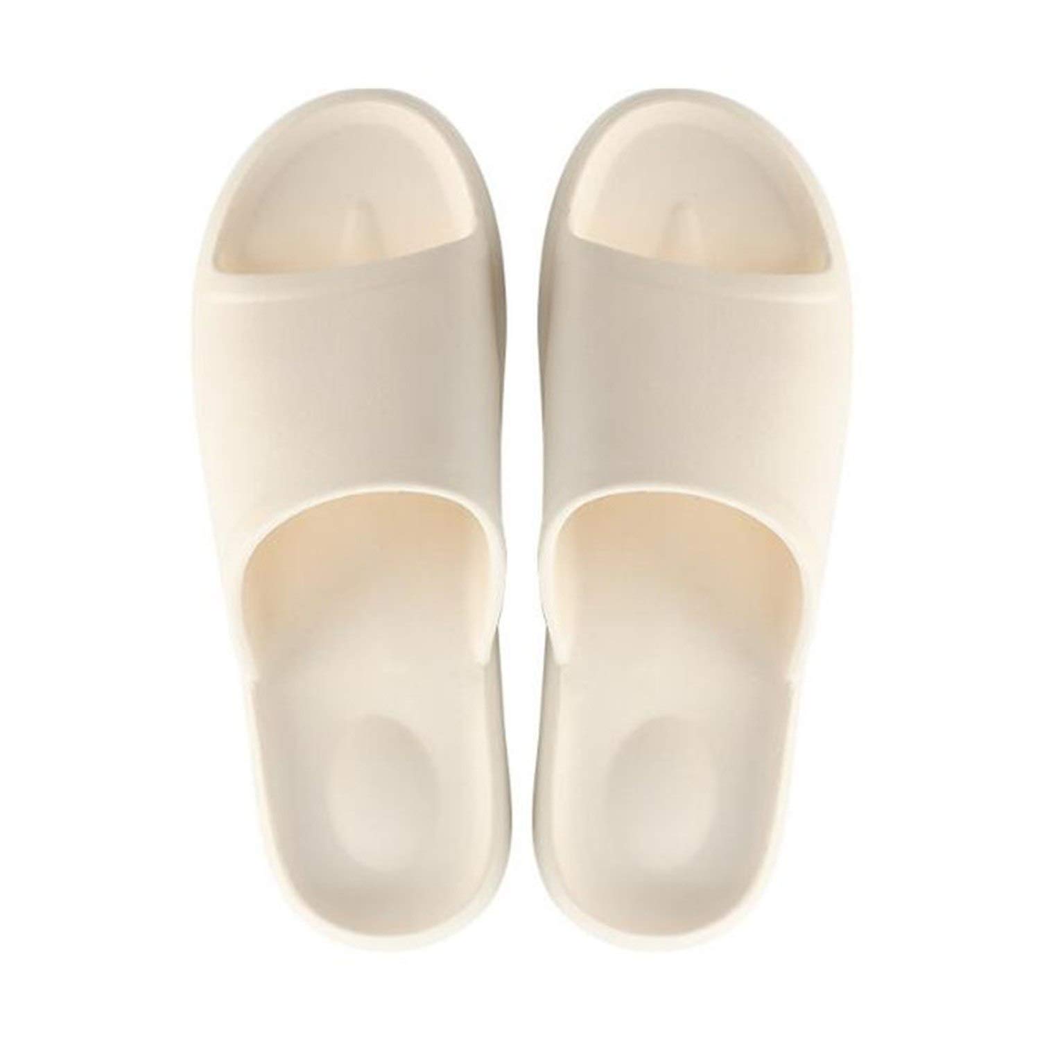 Women Men Slippers Soild Slides Couple Bathroom Shoes Soft Sole Indoor Chaussures Femme Summer,Beige,11