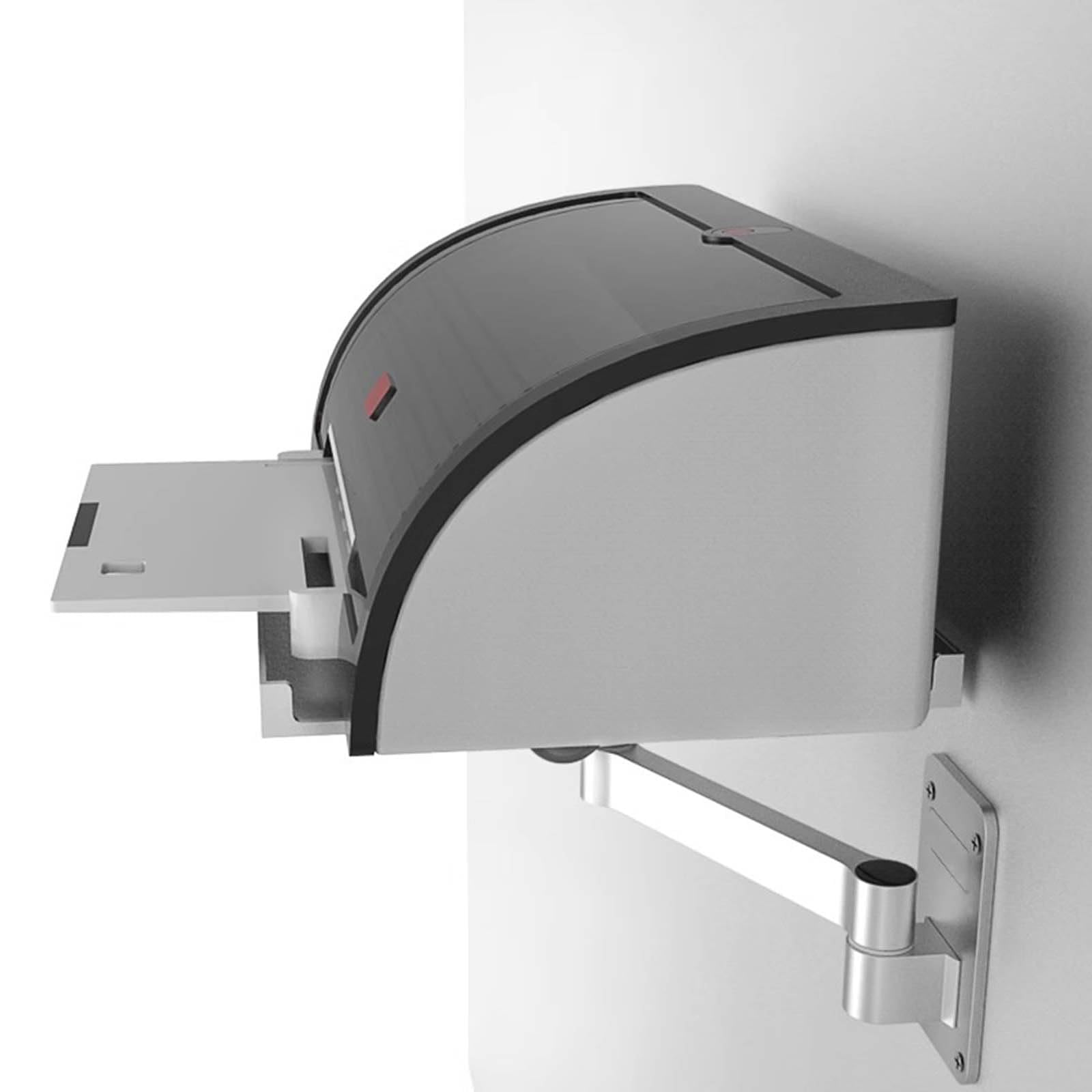 Vassoio per stampante da parete, set-top box estensibile, staffa in lega di alluminio, rotazione a 360°, ribaltamento a 270°, piattaforma, capacità di carico 10 kg, per lettori DVD e decoder via cavo