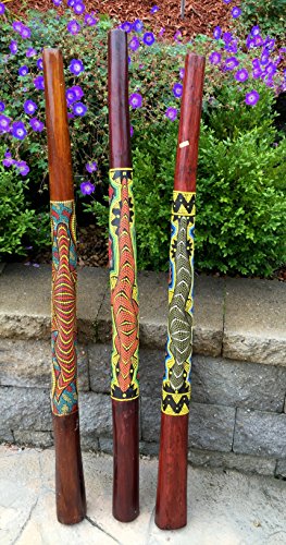 Jive Didgeridoo Instrument Hand Painted Solid Teak Wood Aboriginal Design Percussion Musical Instrument Professional Sound XL Size 52