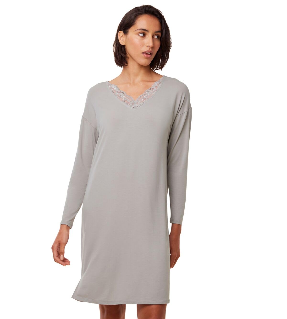 Triumph Women's Silent Grey Timeless Sensuality Ndk Lsl Nightgown, 10