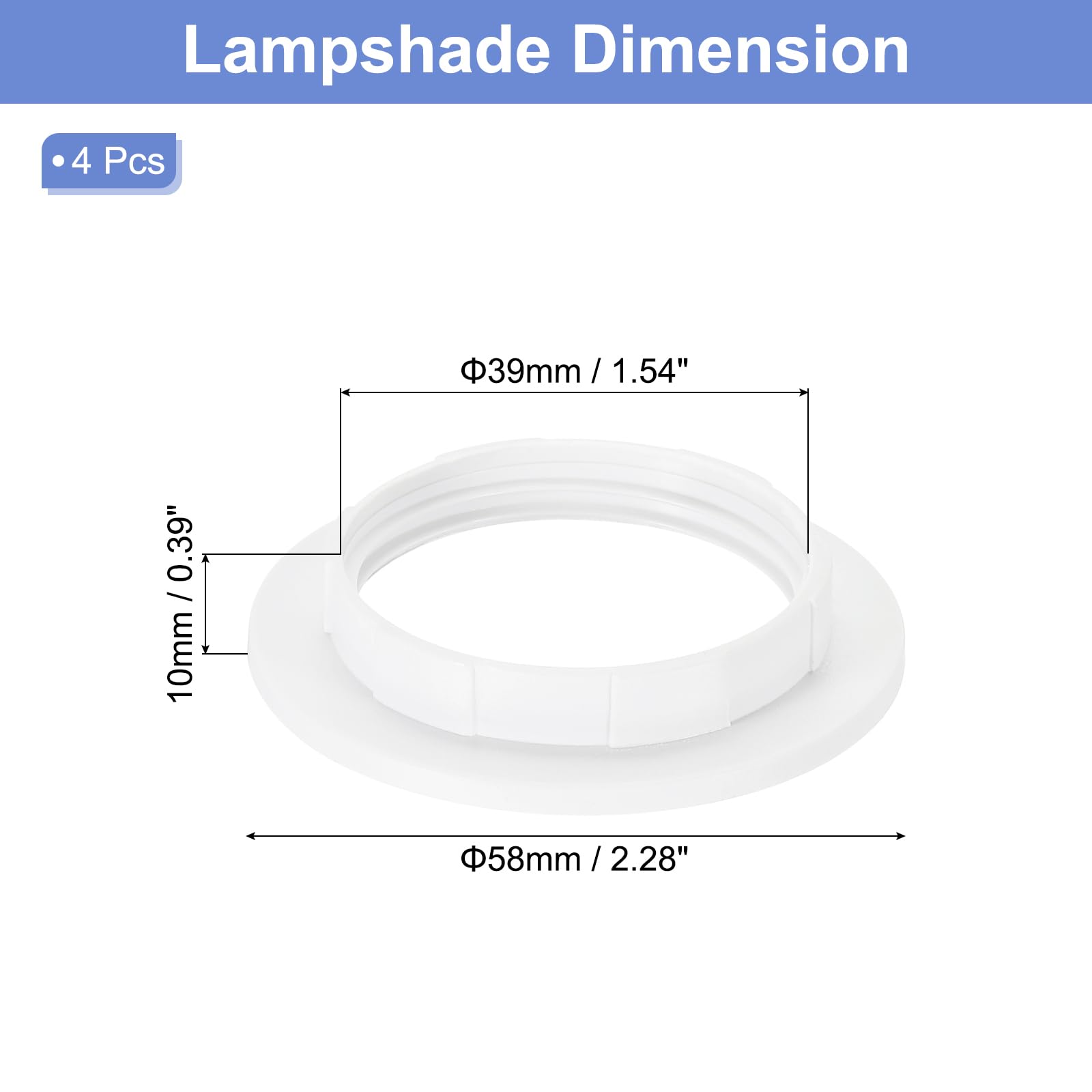 PATIKIL 1.65" Hole Plastic Lampshade & Lamp Shade Rings - Image 3