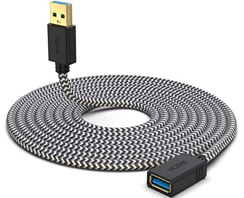 USB 3.0 Extension Cable 5ft, VCZHS Tech Durable Braided USB 3.0 Extension Cable - A-Male to A-Female for USB Flash Drive, Card Reader, Hard Drive, Keyboard,Mouse,Playstation, Xbox, Printer, Camera