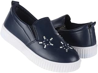 حذاء رياضي كاجوال من الجلد للبنات توباكو 508 كحلي 34