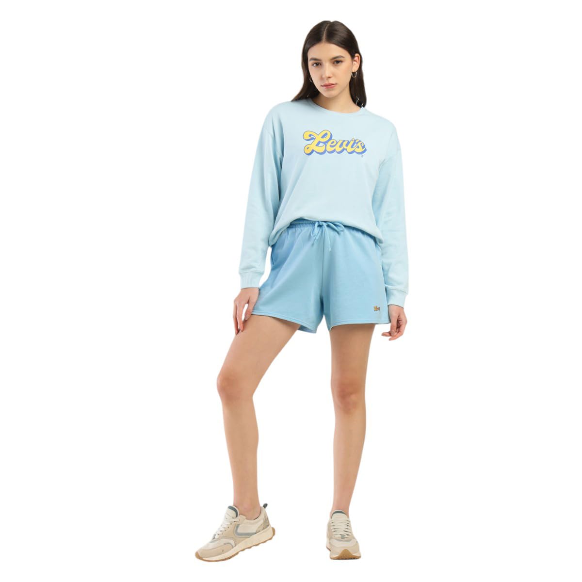 levi's Women's Mid Rise Blue Regular Fit Shorts-picture-13