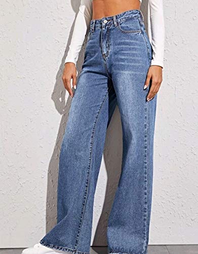 Melliflo Ladies Straight Leg Jeans Casual High Rise Wide Leg Jeans for Women3