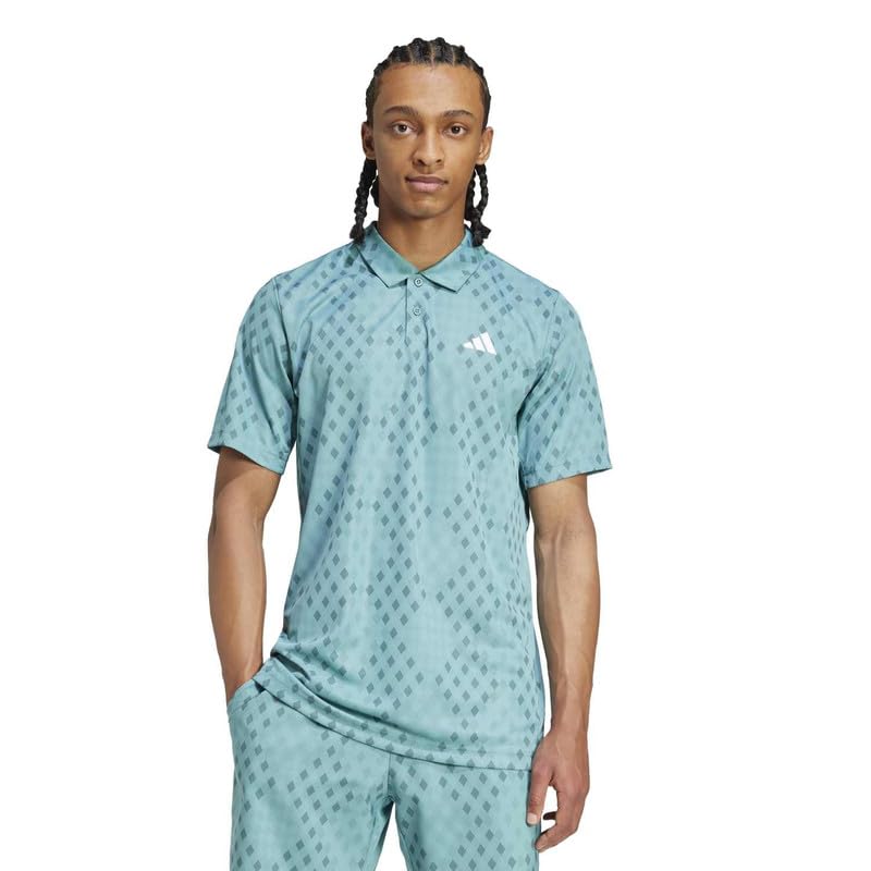 Image of adidas Men'S Polo Shirts | Club Graph Polo | Turquoise |
