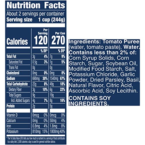 Image of Progresso Tomato Basil Soup, Vegetable Classics Canned Soup, Gluten Free, 19 oz (Pack of 6)
