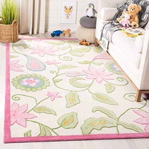 Tapete decorativo rectangular 243x183 cm de lana hecho a mano