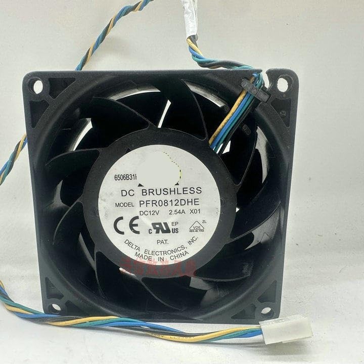 PFR0812DHE 8038 80x38mm DC12V 2.54A High Airflow Axial Fan for Servers, Industrial Inverters & High-Power