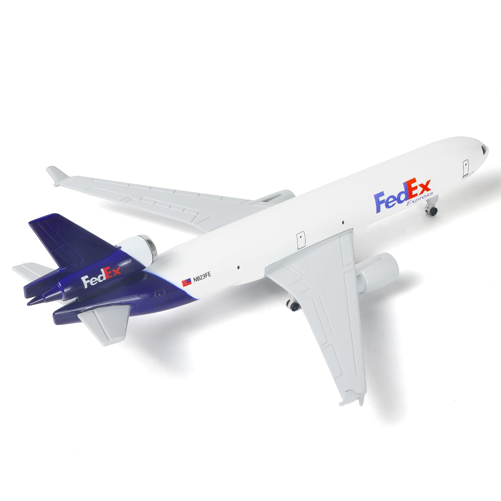 1/300 MD-11 - Modellino di aereo in metallo pressofuso per FedEx con supporto (21,1 cm L), modello di aereo cargo per adulti, giocattoli di aerei, regali o collezioni di aviazione