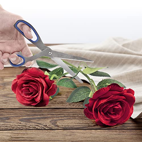 Mocoosy 12PCS Burgundy Roses Artificial Flowers - Image 4