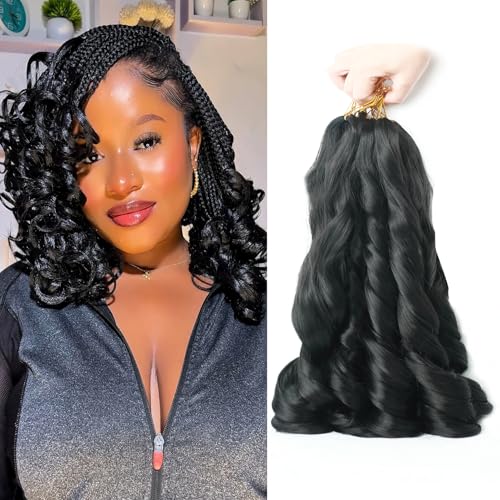Trança de cabelo encaracolado com cachos franceses, 30,5 cm, pret...